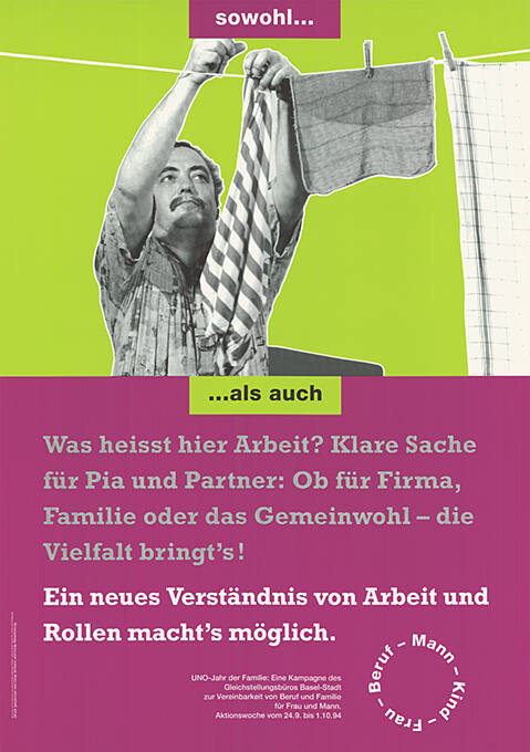 Sowohl…, …als auch, Ein neues Verständnis von Arbeit und Rollen macht’s möglich. Mann, Kind, Frau, Beruf, UNO-Jahr der Familie