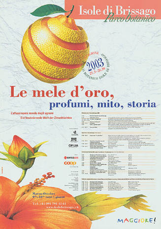 Le mele doro, profumi, mito, storia, Parco Botanico, Isole di Brissago