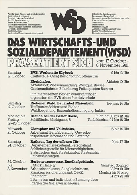 Das Wirtschafts- und Sozialdepartement (WSD) päsentiert sich