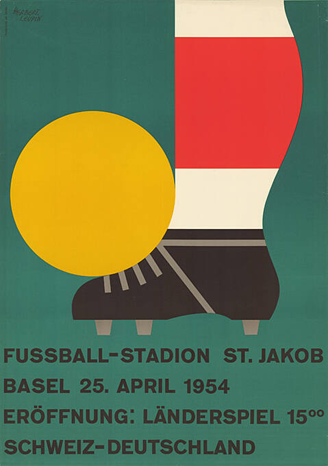 Fussball-Stadion St. Jakob, Basel, 25. April 1954, Eröffnung: Länderspiel 15.00, Schweiz-Deutschland