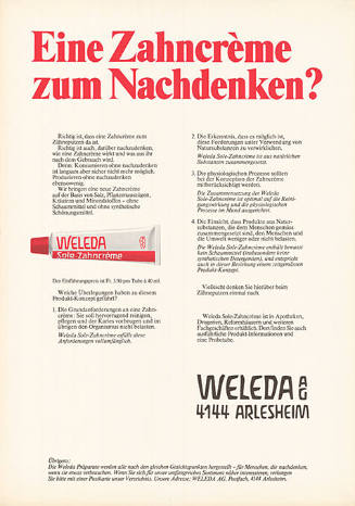 Eine Zahncrème zum Nachdenken? Weleda Sole-Zahncrème