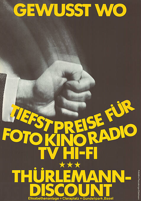 Gewusst wo, Tiefstpreise für Foto, Kino, Radio, TV, HI-FI, Thürlemann-Discount