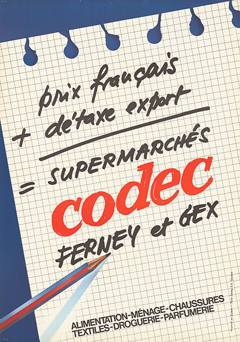 Prix français + de’taxe export = supermarchés codes, Ferney et Gex