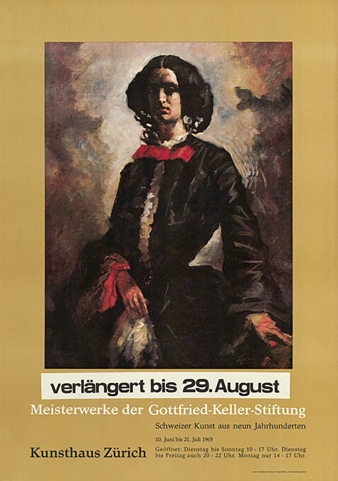 Meisterwerke der Gottfried-Keller-Stiftung, Kunsthaus Zürich, Verlängert bis 29, August,