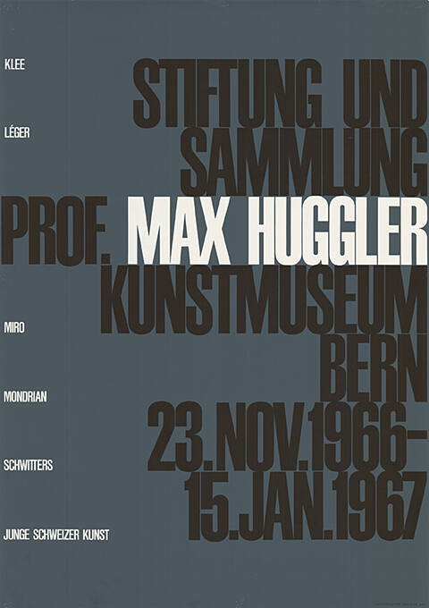 Stiftung und Sammlung Prof. Max Huggler, Kunstmuseum Bern