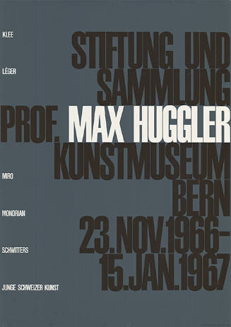 Stiftung und Sammlung Prof. Max Huggler, Kunstmuseum Bern