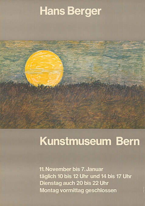 Hans Berger, Kunstmuseum Bern