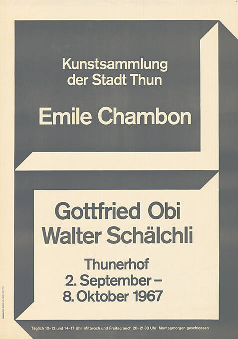 Emile Chambon, Gottfried Obi, Walter Schälchli, Kunstsammlung der Stadt Thun, Thunerhof