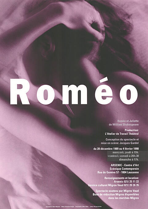 Roméo, Roméo et Juliette, William Shakespeare, Arsénic, Lausanne