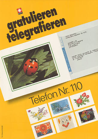 PTT, gratulieren, telegrafieren, Telefon Nr. 110