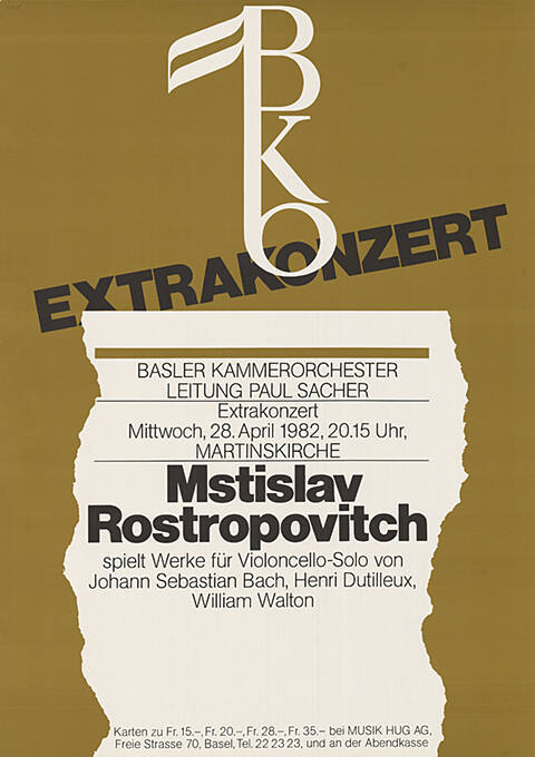 BKO, Extrakonzert, Mstislav Rostropowitch, Basler Kammerorchester, Martinskirche, Basel