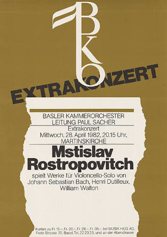 BKO, Extrakonzert, Mstislav Rostropowitch, Basler Kammerorchester, Martinskirche, Basel