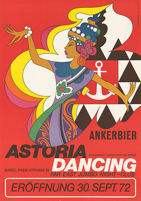 Astoria Dancing, Basel, Far East Jumbo Night-Club, Eröffnung 30. Sept. 72, Ankerbier