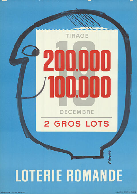 200.000, 100.000, 2 gros lots, Loterie Romande