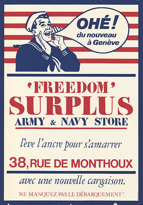 Ohé! du nouveau a Genève, ‘Freedom’ Surplus, Army & Navy Store