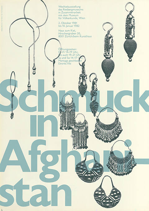 Schmuck in Afghanistan, Haus zum Kiel, Zürich