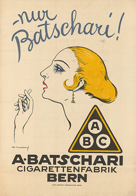 Nur Batschari! ABC, A. Batschari, Cigarettenfabrik, Bern