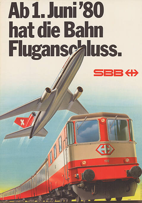 Ab 1. Juni ’80 hat die Bahn Fluganschluss. SBB