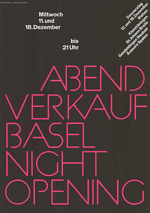 Abendverkauf Basel, Night Opening