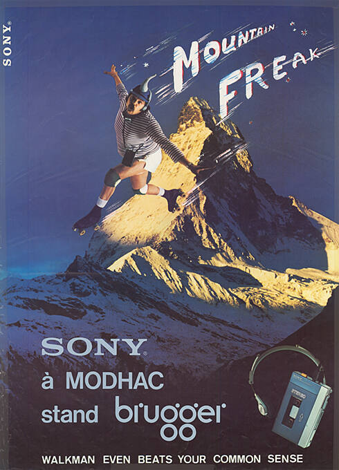 Mountain Freak, Sony à MODHAC stand Brugger, Walkman even beats your common sense