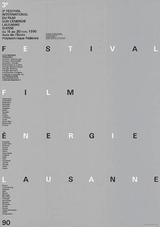 3ᵉ Festival Film Energie Lausanne