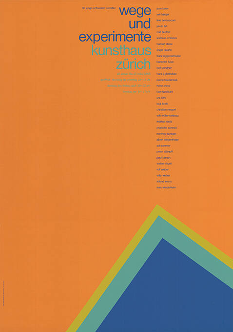 30 Junge Schweizer Künstler, Wege und Experimente, Kunsthaus Zürich