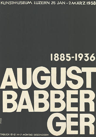 August Babberger, 1885–1936, Kunstmuseum Luzern