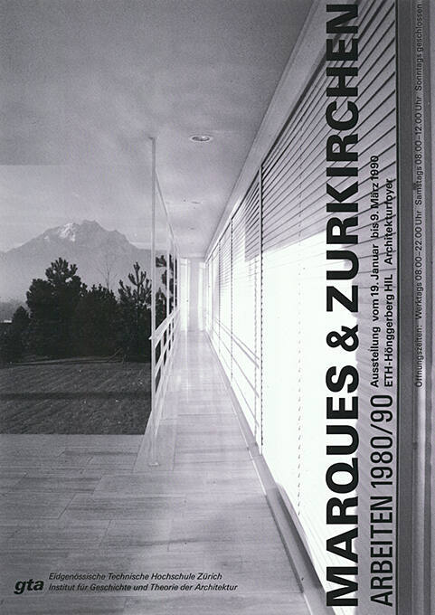 Marques & Zurkirchen, Arbeiten 1980/90, gta Ausstellung, ETH Zürich