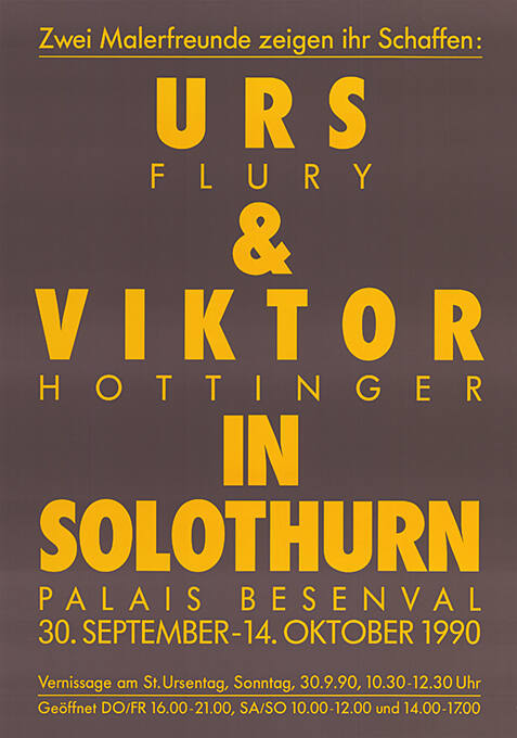 Urs Flury & Viktor Hottinger in Solothurn, Palais Besenval