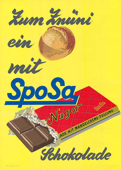 Zum Znüni ein [Brötchen] mit Sposa Nugor Schokolade