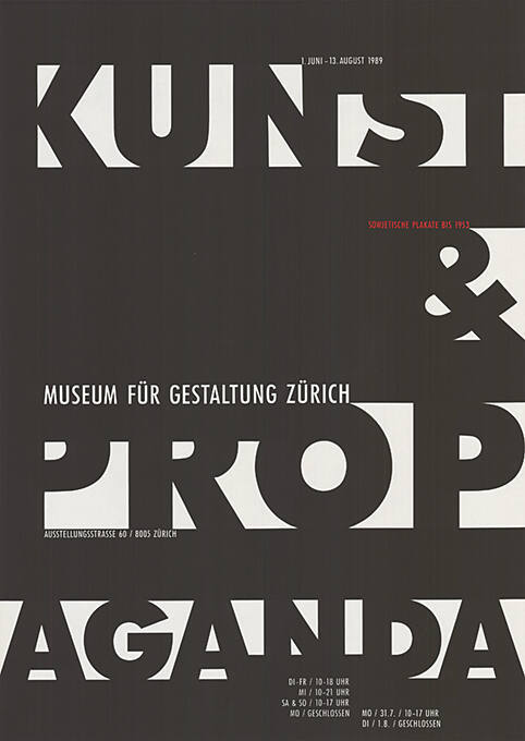 Kunst & Propaganda, Sowjetische Plakate bis 1953, Museum für Gestaltung Zürich