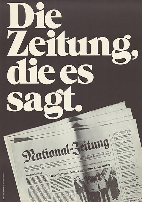 Die Zeitung, die es sagt. National-Zeitung