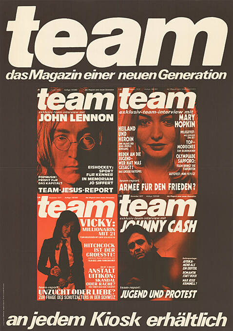 Team, das Magazin einer neuen Generation, an jedem Kiosk erhältlich