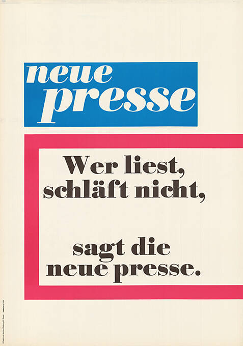 Wer liest, schläft nicht, sagt die neue presse.