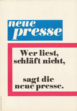 Wer liest, schläft nicht, sagt die neue presse.