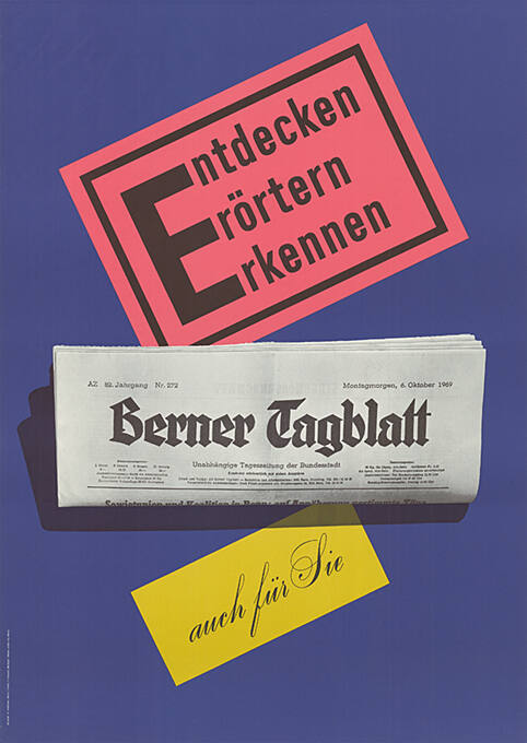 Entdecken, Erörtern, Erkennen, Berner Tagblatt, auch für Sie