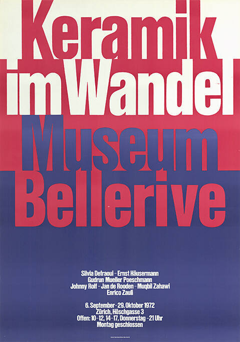 Keramik im Wandel, Museum Bellerive