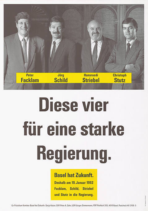 Co-Präsidium Komitee "Basel hat Zukunft": CVP / LDP / FDP