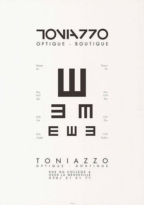 Toniazzo, Optique – Boutique, La Neuveville