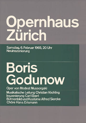 Opernhaus Zürich, Boris Godunow, Modest Mussorgski