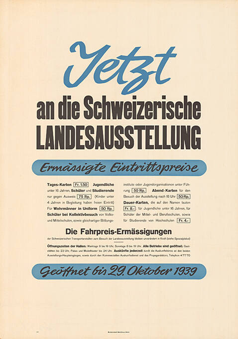 Schweizerische Landesausstellung, Zürich 1939