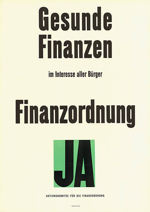 Gesunde Finanzen, Finanzordnung Ja