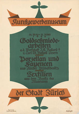 Goldschmiedearbeiten, Porzellan und Fayencen, Textilien, Kunstgewerbemuseum der Stadt Zürich