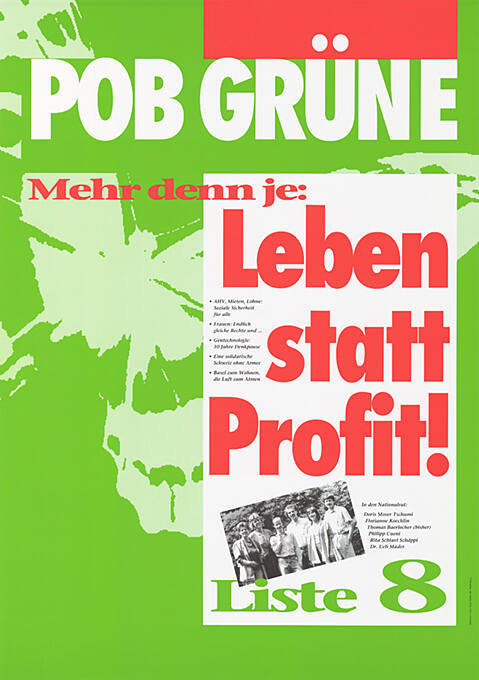 POB Grüne, Mehr denn je: Leben statt Profit! Liste 8