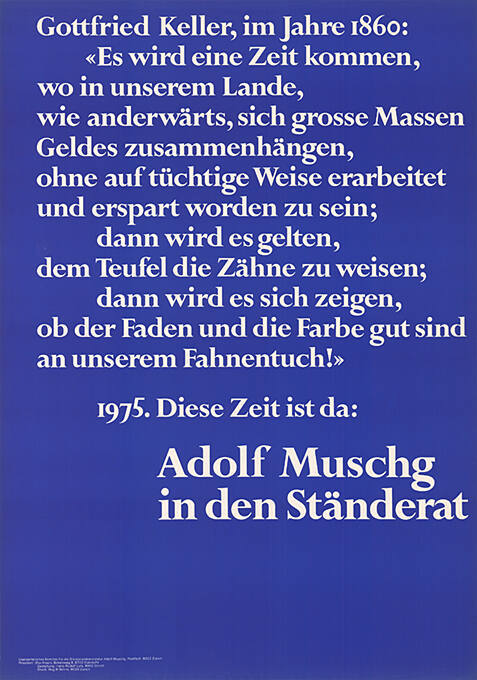 Adolf Muschg in den Ständerat