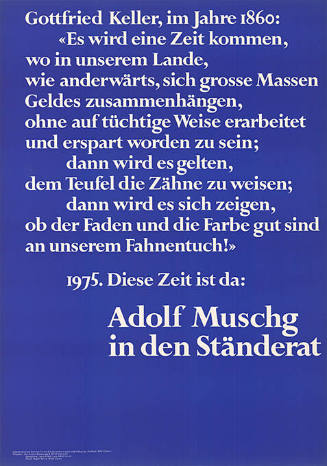 Adolf Muschg in den Ständerat