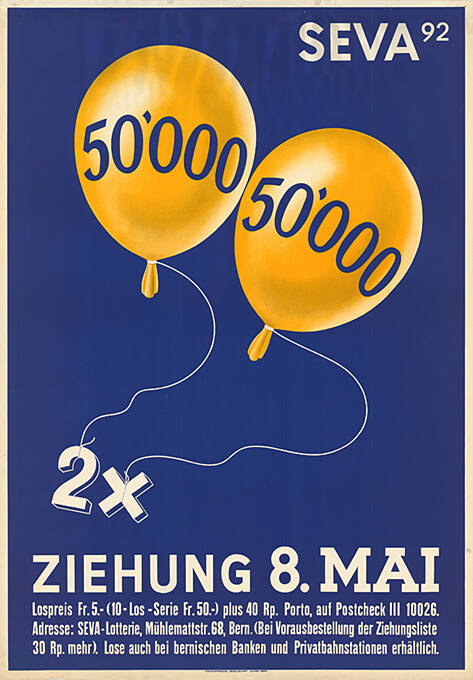 Seva, 50'000, 50'000, Ziehung 8. Mai