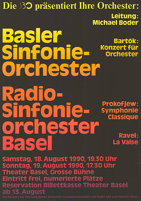 Basler Sinfonie-Orchester, Radio-Sinfonieorchester Basel, SBO, Theater Basel