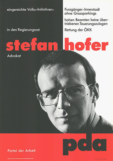 In den Regierungsrat, Stefan Hofer, PdA