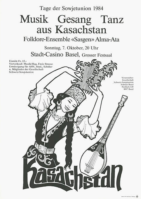 Kasachstan, Musik, Gesang, Tanz, Stadt-Casino Basel